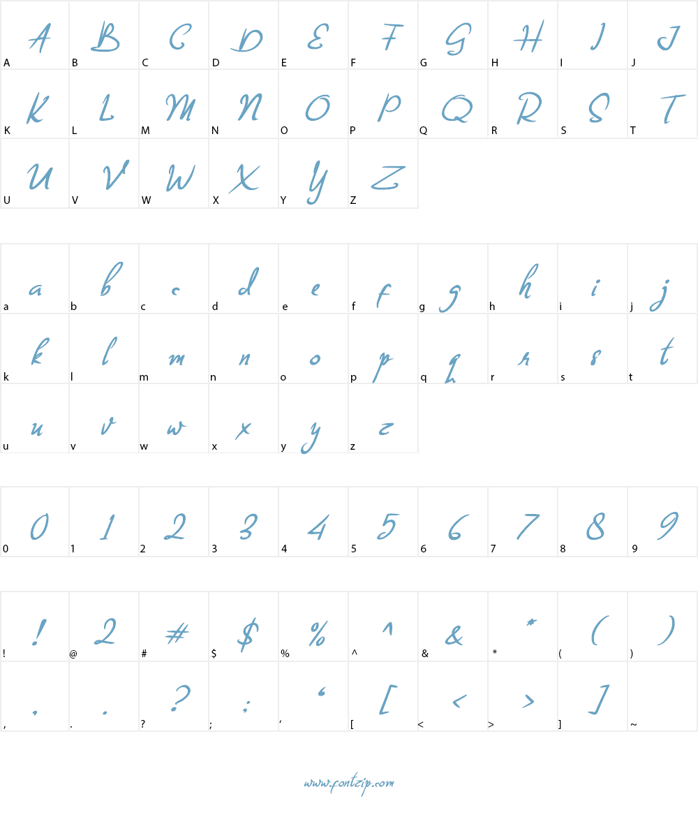 Billea Quin Font Character